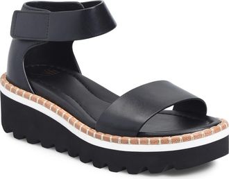 S&ouml;fft Ripley Ankle Strap Platform Wedge Sandal in Black at Nordstrom Rack, Size 6.5