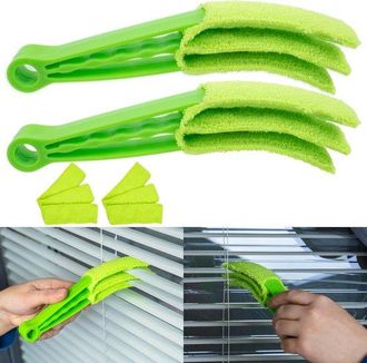 No Brand Juego De 5 Limpiadores De Ventilaci&oacute;n Y Persianas Con Fundas Intercambiables: Cepillos De Microfibra Suave Para Coche, Hogar Y Oficina