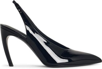 The Attico Attico Slingback Viper In Black Syntic Paint