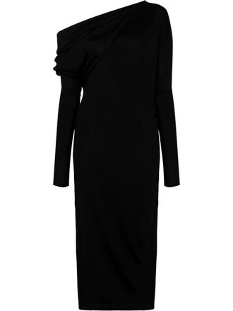 Tom Ford Off-shoulder midi-jurk - Zwart