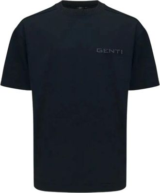 Genti Geborduurd Logo T-shirt - Heren - T-shirts - Zwart - M - Tops