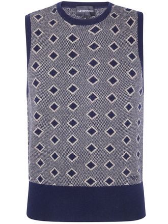 Emporio Armani Sweater Vest V Neck Rumble Dark Navy