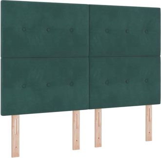 vidaXL Cama Tipo Box Spring Verde Oscuro 140 X 190 Cm Terciopelo Vidaxl