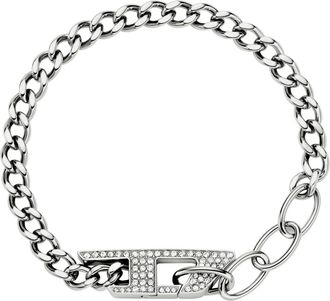 Diesel Stainless steel glitz chain bracelet - Bracelets - Unisex - Silver