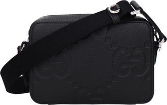 Gucci Herens Jumbo crossbodytas zwart leer