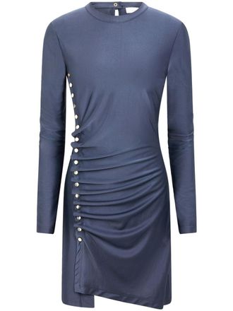 Paco Rabanne Abito corto modello T-shirt asimmetrico - Blu