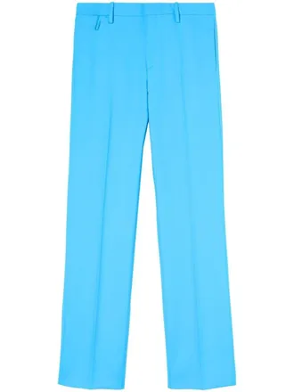 Off-white straight-leg tailored trousers - Blue