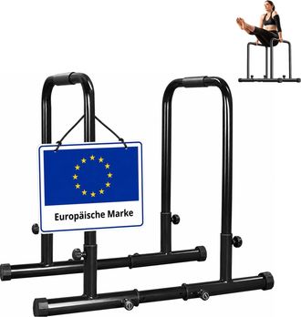 Relaxdays Relaxdays Barras Para Fondos, Altura Ajustable, Hasta 150 Kg, Agarres Antideslizantes, Calistenia, Acero, Negro