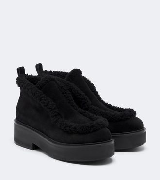Gianvito Rossi Shearling-lined suede ankle boots