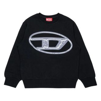 Diesel Oval D Sweatshirt - male - Diesel - Kids Sweatshirts - Black - 16 Y - Kids