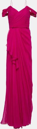 Costarellos Draped silk gown