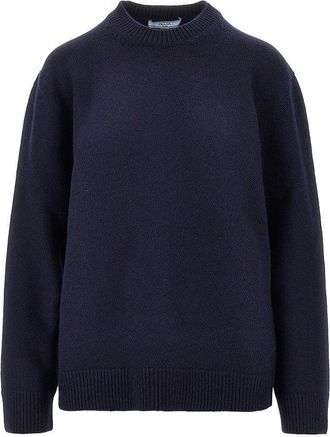 Prada Wool sweater with leather patches Woman 38