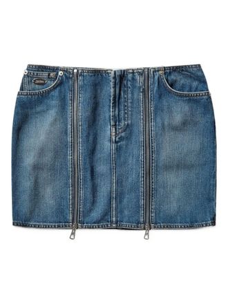 Jean Paul Gaultier Minigonna denim con zip - Blu