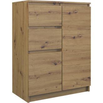 Topeshop C&oacute;moda 2d2s, Altura 97 Cm, 2 Puertas, 2 Cajones, Roble Artesano