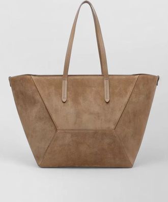 Brunello Cucinelli leather tote bag rectangular shape suede