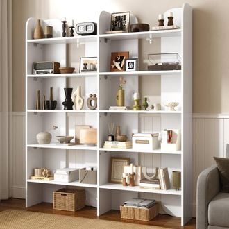 OEM Libreria Alta 160 Cm, Autoportante Con 5 Ripiani, Grande Capacit&agrave;, Ripiani A Giorno, Libreria Moderna Per Soggiorno, Studio, Ufficio E Home Office