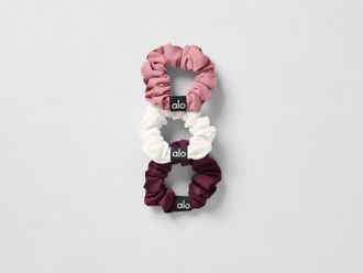Alo | Fresh Mini Scrunchie (3-Pack) in Burgundy/Pink Wild Rose/Ivory