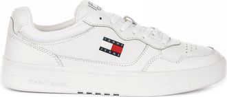 Tommy Jeans Sneakers, male, White, 9 UK, TJM Cupsole Ess Leather Trainers