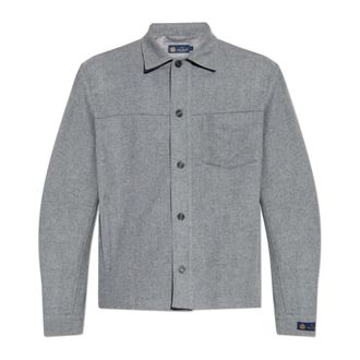 Paul & Shark Overhemden, Heren, Grijs, M, Wol, Wollen overhemd