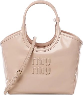 Miu Miu top-handle logo tote bag - Neutrals