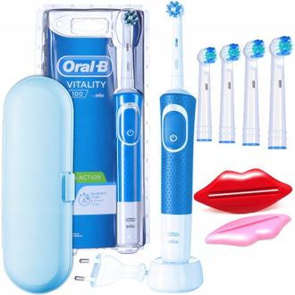 OEM Cepillo De Dientes El&eacute;ctrico Oral-b Vitality 100 + Estuche Para Pasta De Dientes Azul