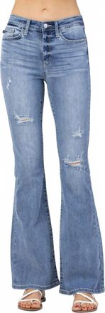 Judy Blue Hi-Rise Destroyed Flare Jeans In Blue