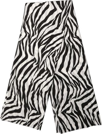 Dolce & Gabbana Black White Zebra Cotton Lace Stole Womens Scarf