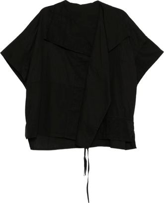 Yohji Yamamoto Blouse met asymmetrische afwerking - Zwart