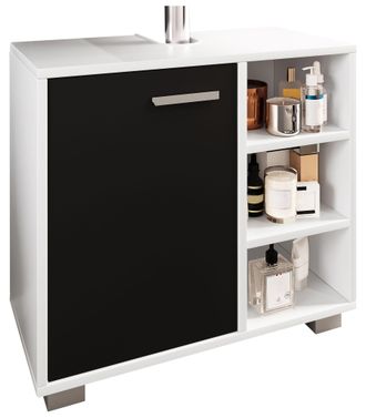 VCM Armario De Lavabo De Madera Armario De Ba&ntilde;o Dimensiones: Al. 58 X An. 60 X P. 30 Cm 1 Puerta Rotativa 3 Peque&ntilde;os Compartimentos De Estanter&iacute;a Abierta 