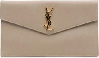 Saint Laurent Pouch Uptown in pelle Grain de Poudre 2020 - Marrone