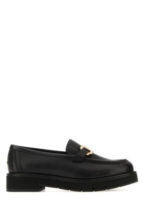 Ferragamo Black Leather Loafers