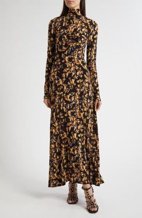 Ulla Johnson Koa Allover Print Long Sleeve Jersey Dress in Solaris at Nordstrom Rack, Size X-Large
