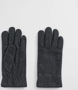 GANT Abendhandschuhe GANT MELTON GLOVES, Herren, Gr. L/XL, grau (antracit melange), Web, Wollmischung, unifarben, Handschuhe Abendhandschuhe, Handschuhpaar