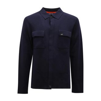 Sun 68 Heren, Jassen, Blauw, Maat: L Wol