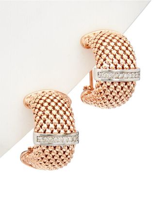 Meshmerise 18K Over Silver 0.2 Ct. Tw. Diamond Clip Earrings