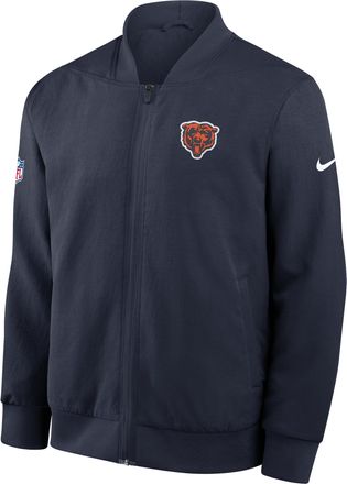 Nike Chicago Bears Sideline Nike Mens NFL Full-Zip Bomber Jacket in Blue | 03AU41L7Q-3N3