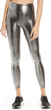 Heroine Sport Marvel Metallic High Waist Leggings in Platinum at Nordstrom, Size X-Small