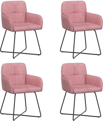 vidaXL Sillas De Comedor 4 Uds. Terciopelo Rosa 59 X 56,5 X 86 Cm Vidaxl