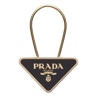 Prada FW25 Lacquered Keyring Black Gold 1PS063-66A-F019F