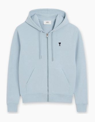 Ami Mens Mens Ciel Ami Paris de Coeur Zipped Hoodie - Size: 34