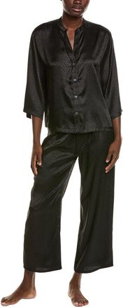 Natori 2pc Wilderness Satin Jacquard Button Down Pajama Set