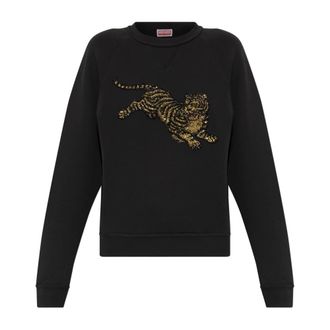 Kenzo Dames, Sweatshirts & Hoodies, Zwart, Maat: L Katoen