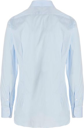 Barba Cotton Poplin Shirt - Light Blue