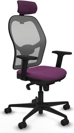 Piqueras y Crespo Jorquera Sincro Malla Gris Similpiel Morado Brazos 2d Base Nailon Cabecero 2d Ruedas 65mm Nailon