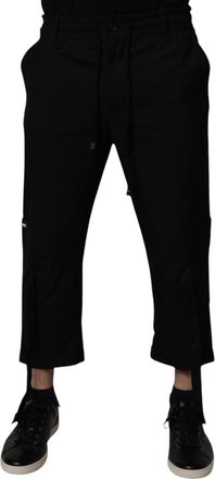 Dolce & Gabbana Black Polyester Men Cropped Mens Pants