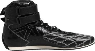 Dolce & Gabbana Black Quilted Leather Lace Up Sneakers Mens Shoes