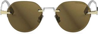 Dior CDDIAMONDR5UF2H0 Rimless Round Sunglasses - Silver