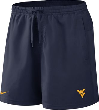 Nike West Virginia Primetime Primary Logo Nike Mens Dri-FIT College Form Shorts in Blue | 045T41SWVN-8DV