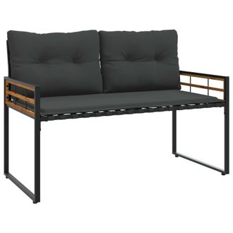 vidaXL Banco De Capa De Madera Con Coj&iacute;n Gris Oscuro 114 X 55 X 77 Cm Vidaxl