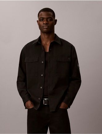 Calvin Klein Jeans Calvin Klein Mens Utility Chino Relaxed Overshirt - Black - L
